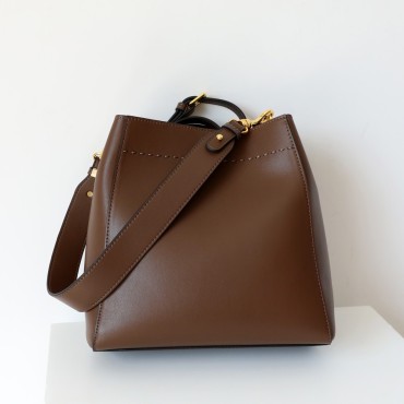 Eldora Genuine Leather Shoulder Bag Brown 77263