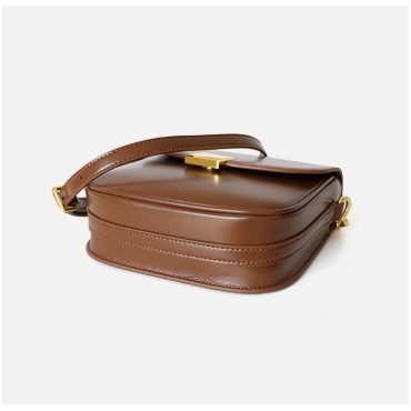 Eldora Genuine Leather Shoulder Bag Brown 77265