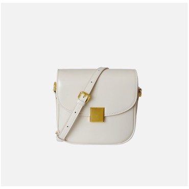 Eldora Genuine Leather Shoulder Bag White 77265