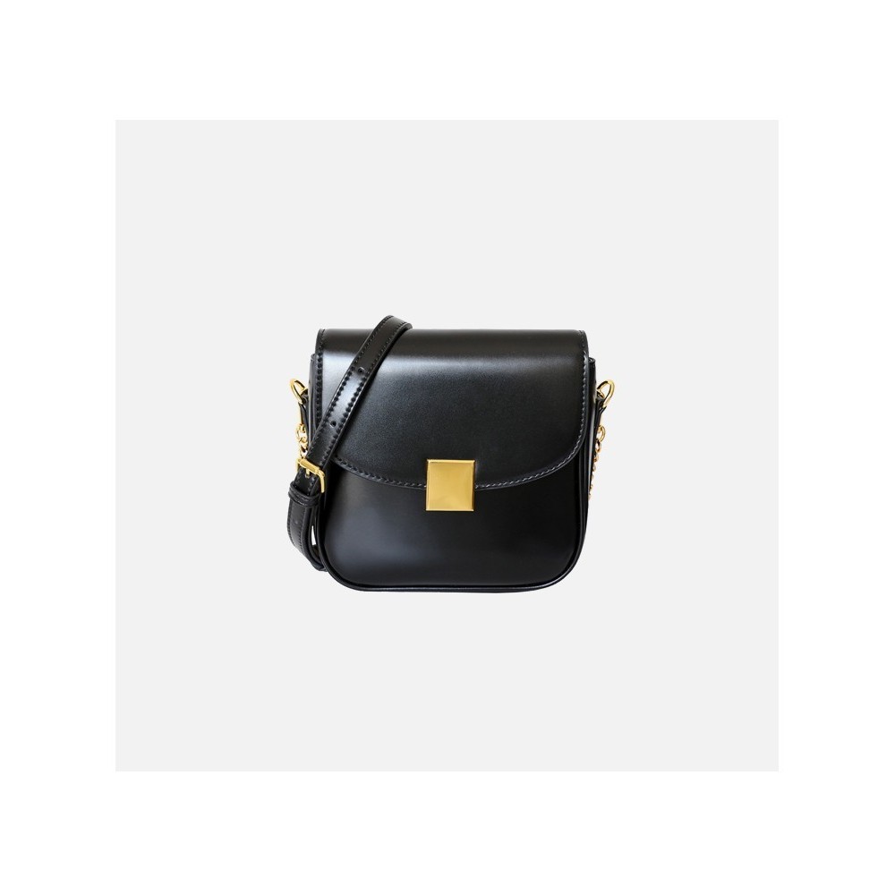 Eldora Genuine Leather Shoulder Bag Black 77265