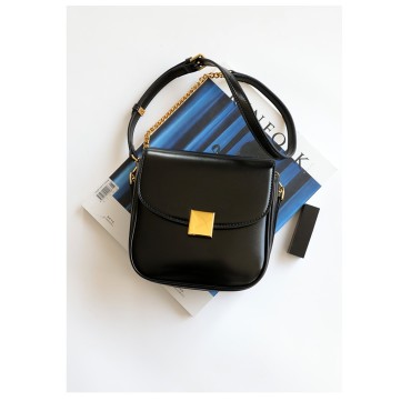 Eldora Genuine Leather Shoulder Bag Black 77265