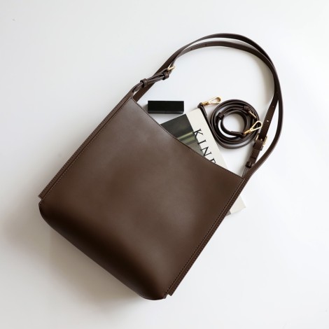 Eldora Genuine Leather Shoulder Bag Brown 77266