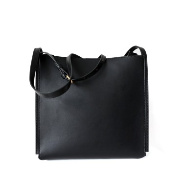 Eldora Genuine Leather Shoulder Bag Black 77266