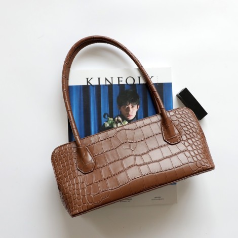 Eldora Genuine Leather Shoulder Bag Brown 77267