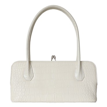 Eldora Genuine Leather Shoulder Bag White 77267