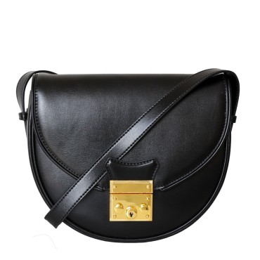 Eldora Genuine Leather Shoulder Bag Black 77267