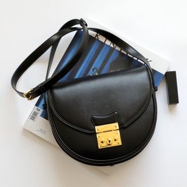 Eldora Genuine Leather Shoulder Bag Black 77267