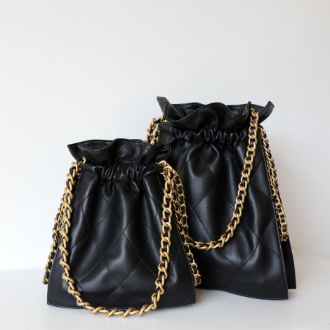 Eldora Genuine Leather Hobo Bag Black 77270