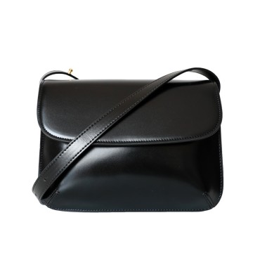 Eldora Genuine Leather Shoulder Bag Black 77271