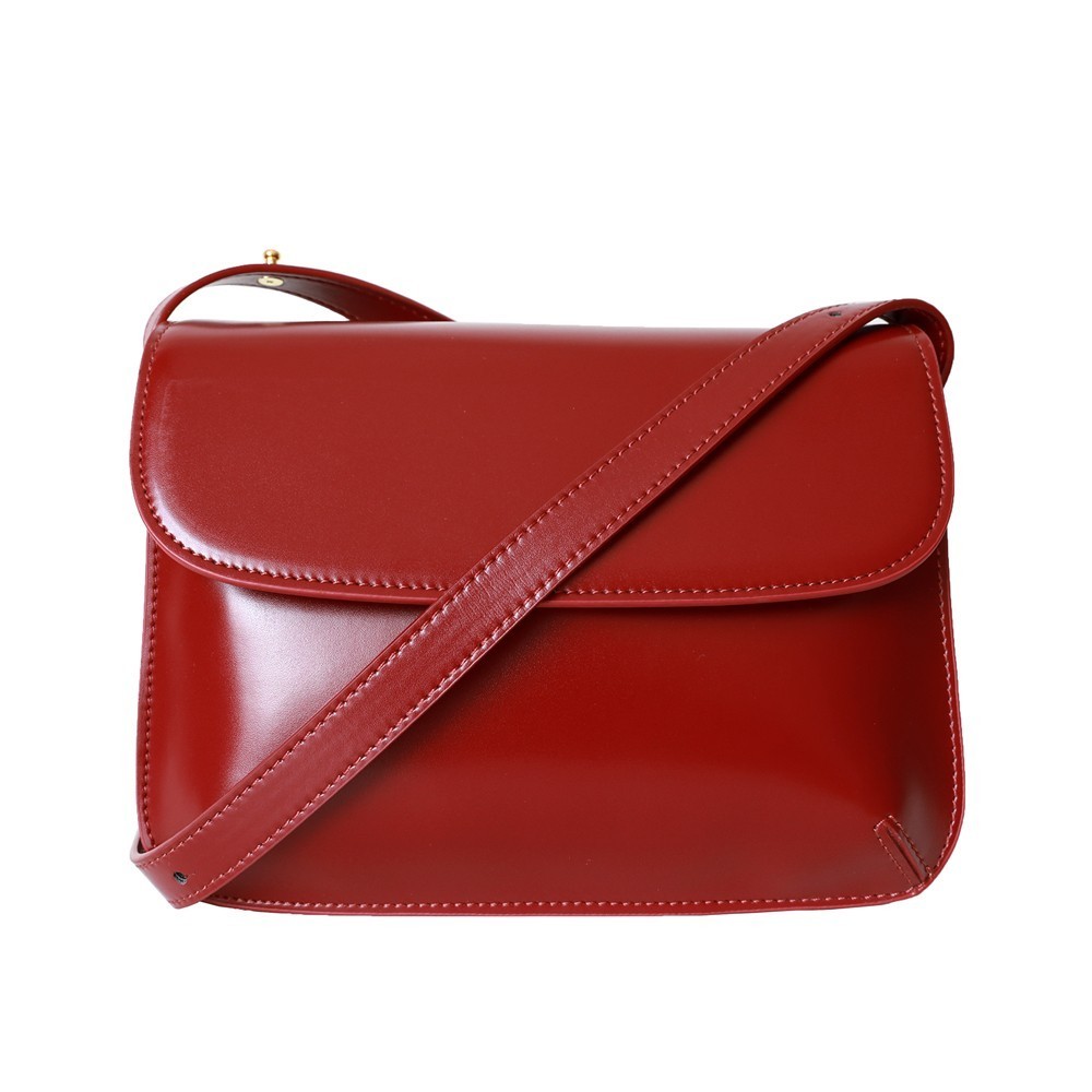 Eldora Genuine Leather Shoulder Bag Red 77271