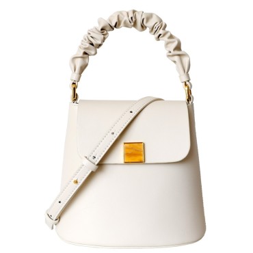 Eldora Genuine Leather Shoulder Bag White 77272