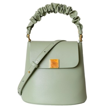 Eldora Genuine Leather Shoulder Bag Green 77272