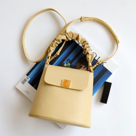 Eldora Genuine Leather Shoulder Bag Yellow 77272