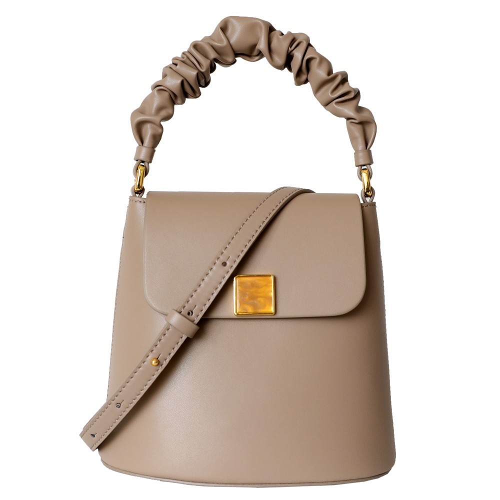 Eldora Genuine Leather Shoulder Bag Apricot 77272