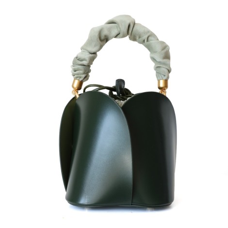 Eldora Genuine Leather Top handle Dark Green 77273
