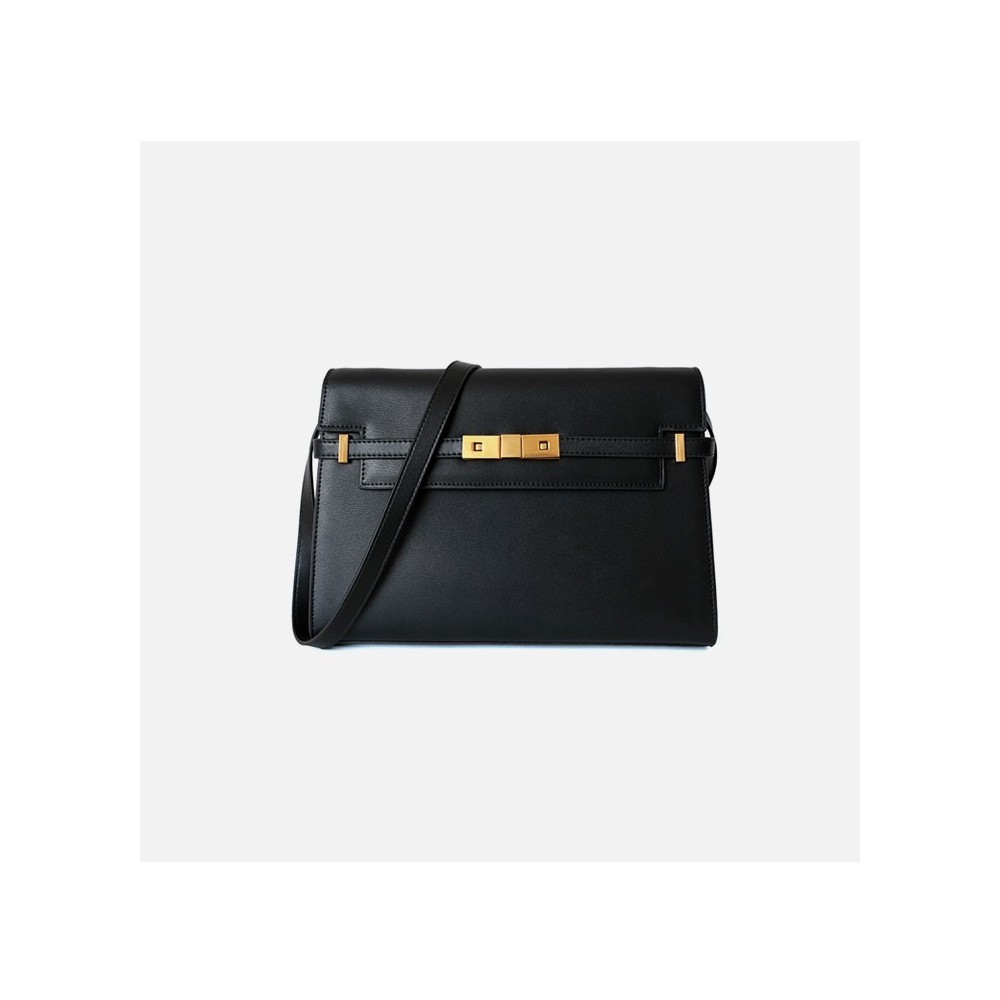 Eldora Genuine Leather Shoulder Bag Black 77274
