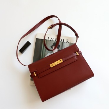 Eldora Genuine Leather Shoulder Bag Red 77274