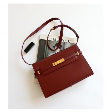 Eldora Genuine Leather Shoulder Bag Red 77274