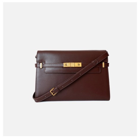 Eldora Genuine Leather Shoulder Bag Brown 77274