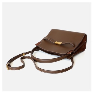 Eldora Genuine Leather Shoulder Bag Brown 77276