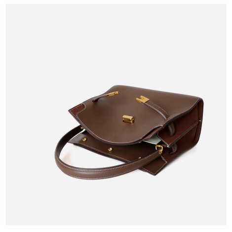 Eldora Genuine Leather Shoulder Bag Brown 77276