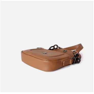 Eldora Genuine Leather Shoulder Bag Khaki 77277