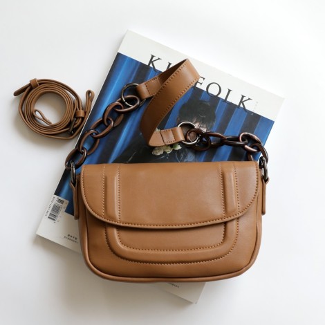 Eldora Genuine Leather Shoulder Bag Khaki 77277