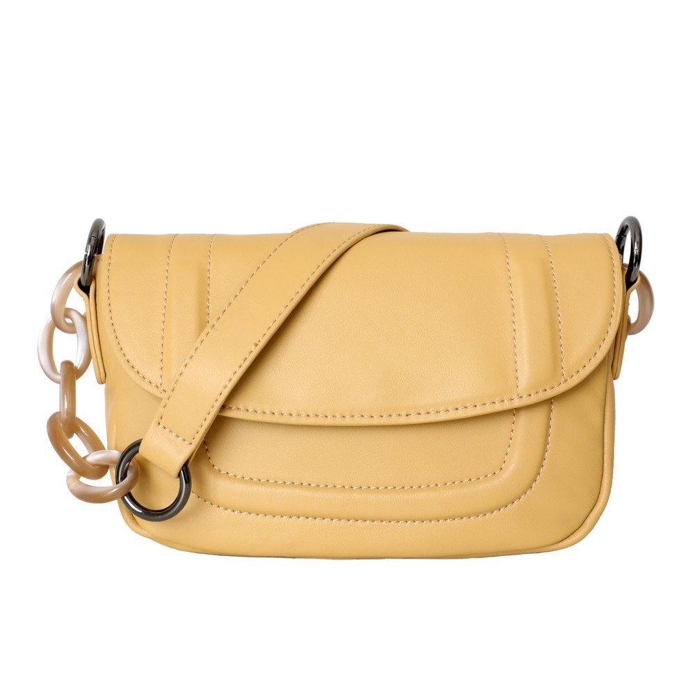 Eldora Genuine Leather Shoulder Bag Yellow 77277