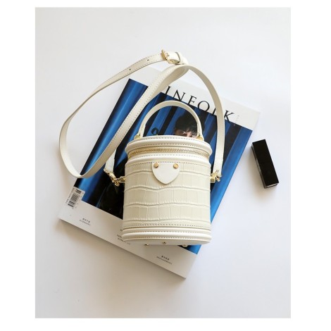 Eldora Genuine Leather Shoulder Bag White 77278
