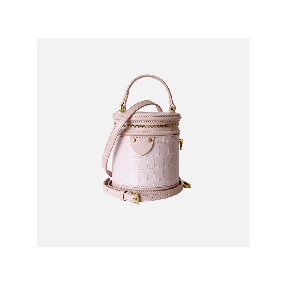 Eldora Genuine Leather Shoulder Bag Pink 77278