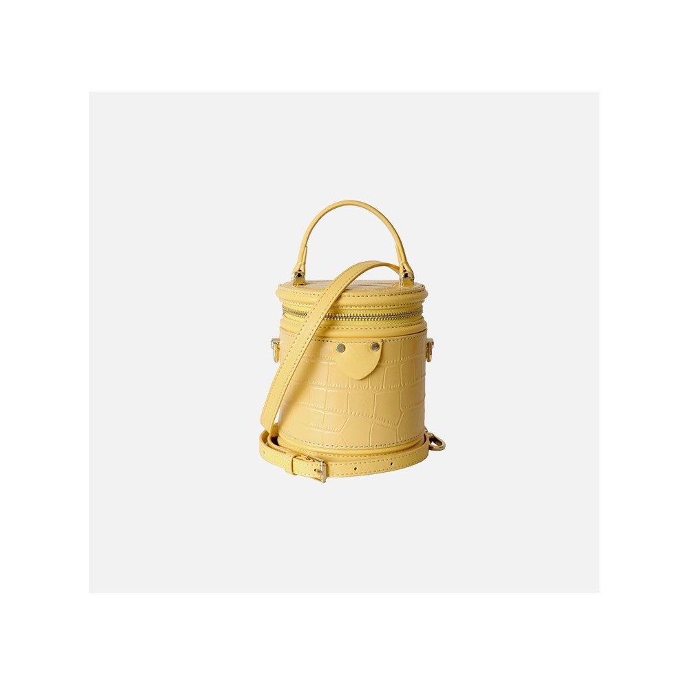 Eldora Genuine Leather Shoulder Bag Yellow 77278