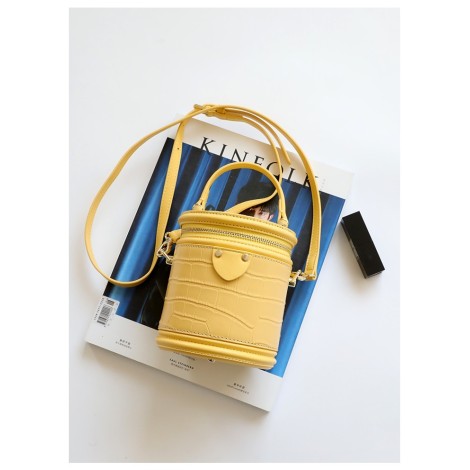 Eldora Genuine Leather Shoulder Bag Yellow 77278