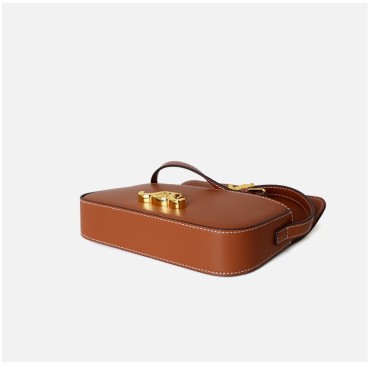 Eldora Genuine Leather Shoulder Bag Brown 77269