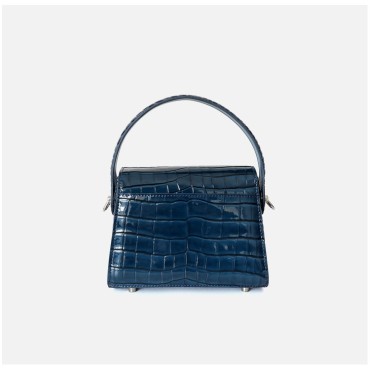 Eldora Genuine Leather Shoulder Bag Blue 77282