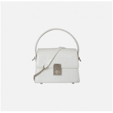 Eldora Genuine Leather Shoulder Bag White 77282