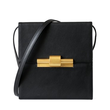 Eldora Genuine Leather Shoulder Bag Black 77285