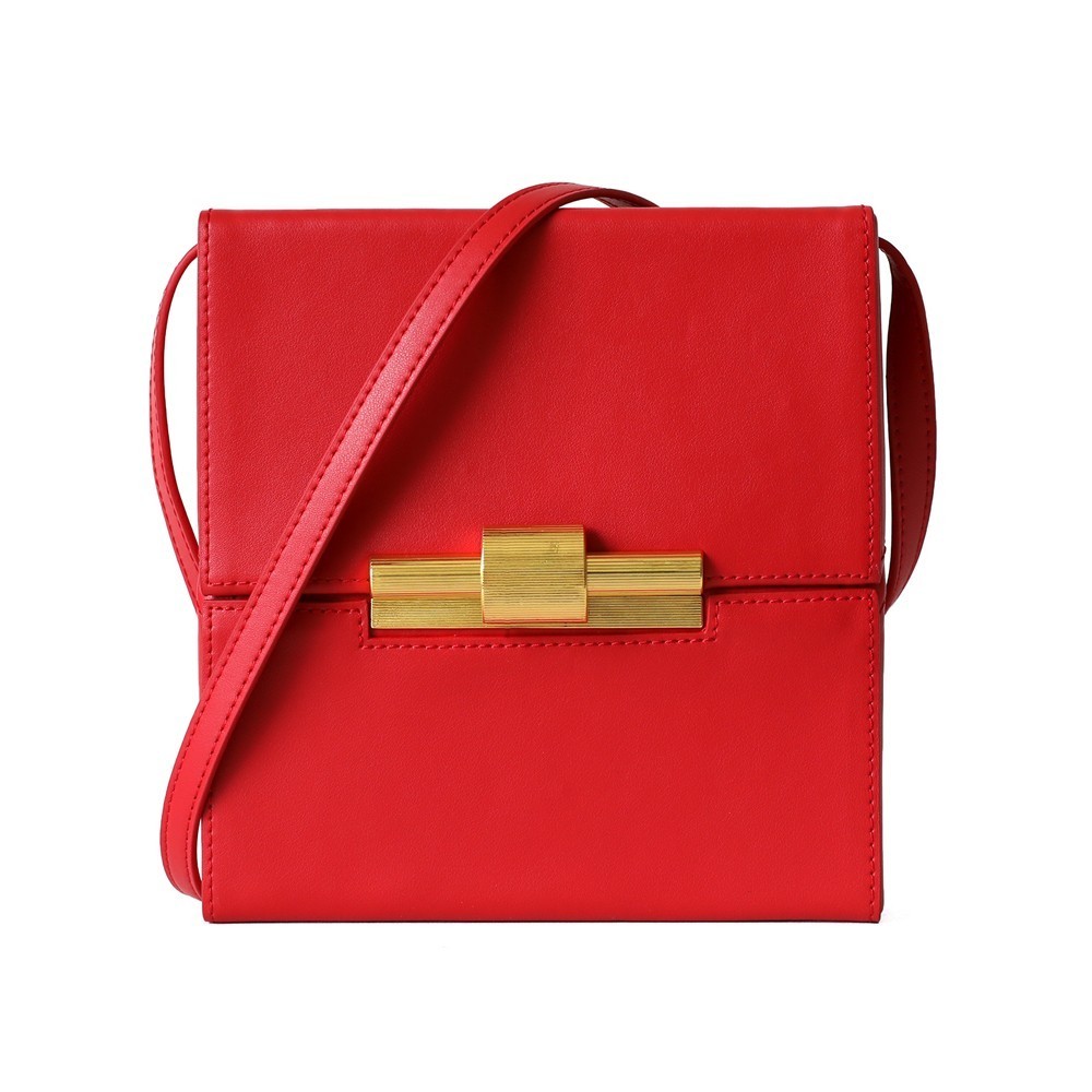 Eldora Genuine Leather Shoulder Bag Red 77285