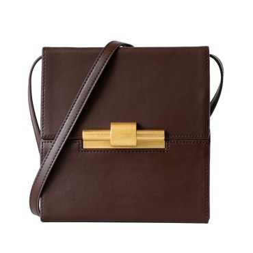 Eldora Genuine Leather Shoulder Bag Brown 77285