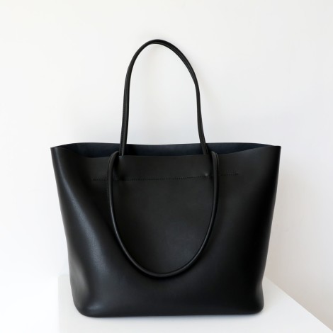 Eldora Genuine Leather Tote Bag Black 77287