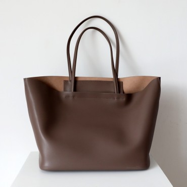 Eldora Genuine Leather Tote Bag Brown 77287