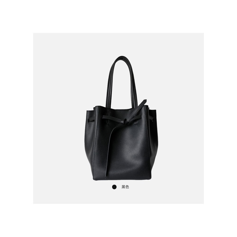 Eldora Genuine Leather Shoulder Bag Black 77289