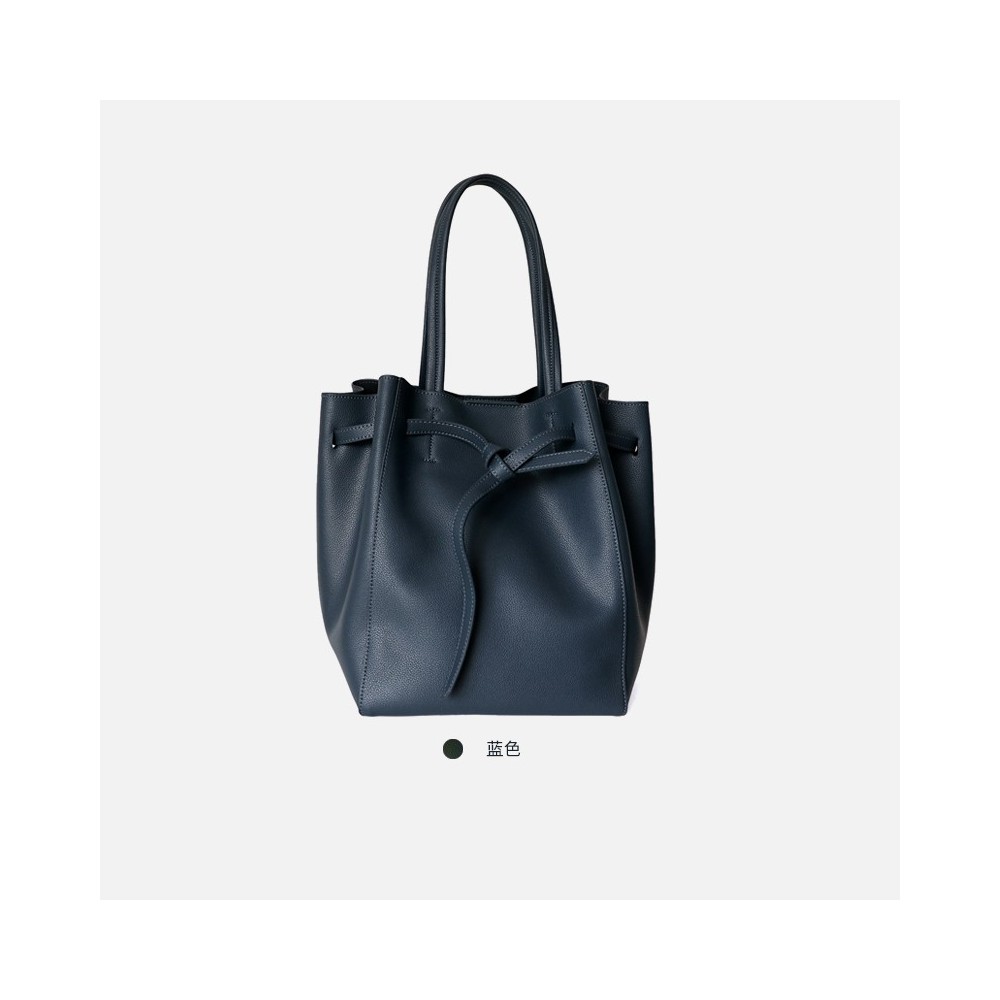 Eldora Genuine Leather Shoulder Bag Dark Blue 77289