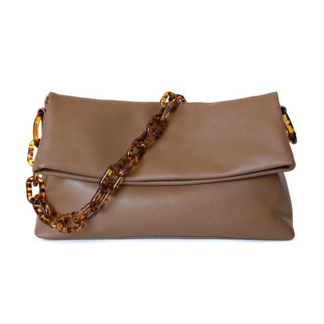 Eldora Genuine Leather Shoulder Bag Brown 77290