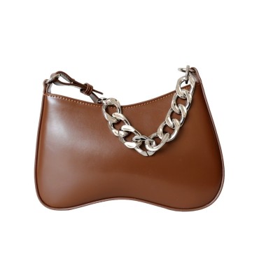Eldora Genuine Leather Shoulder Bag Brown 77291