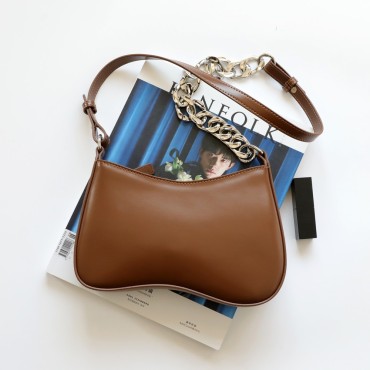 Eldora Genuine Leather Shoulder Bag Brown 77291