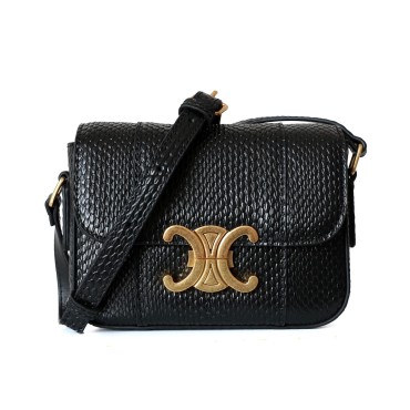 Eldora Genuine Leather Shoulder Bag Black 77282