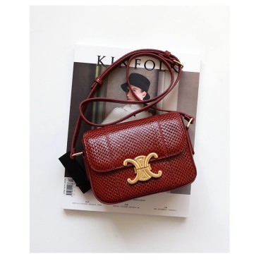 Eldora Genuine Leather Shoulder Bag Red 77282