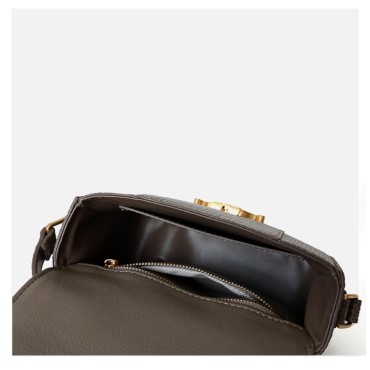 Eldora Genuine Leather Shoulder Bag Grey 77282