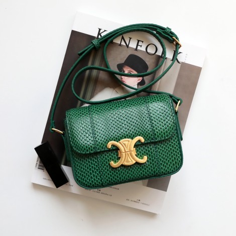 Eldora Genuine Leather Shoulder Bag Green 77282