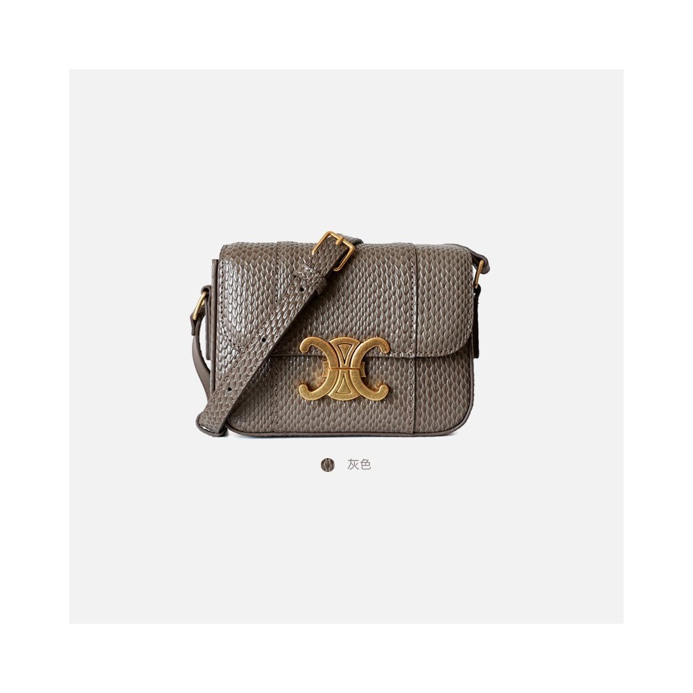 Eldora Genuine Leather Shoulder Bag Grey 77282
